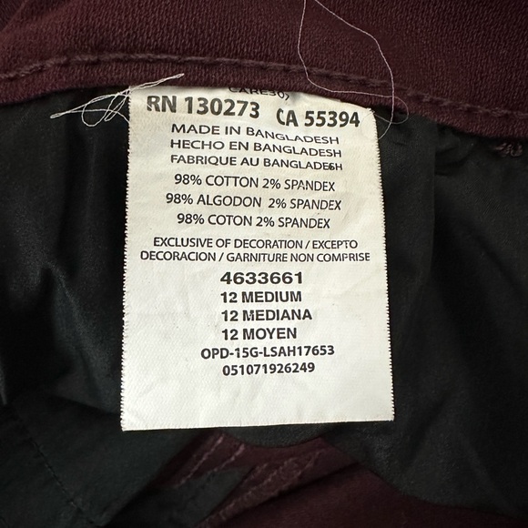 Woman’s Lee Modern Series Burgundy Straight Fit Soft Carpenter Jean 12 M… - Picture 8 of 8